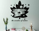 Maple Leaf with The Wonders of Nature Modern Lettering Wall Decal